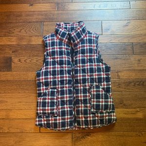 Staccato Red, Blue & White Plaid Vest Size Large